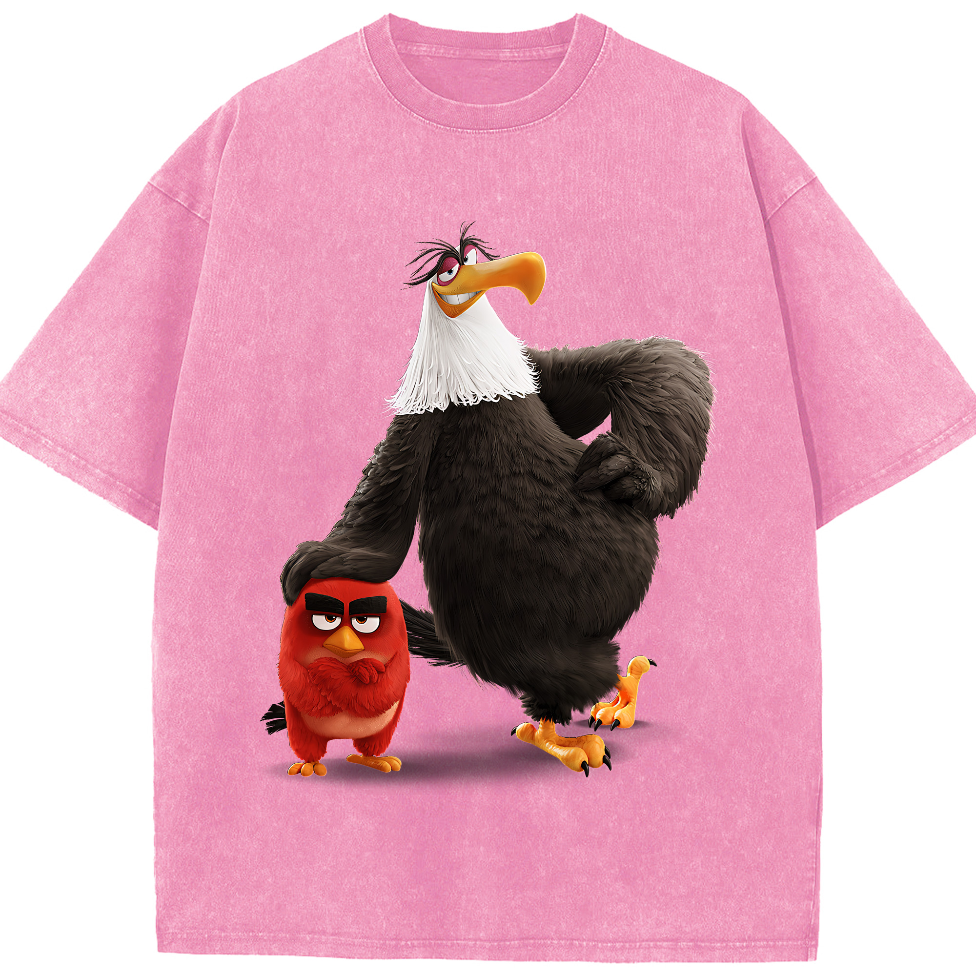 （画像用） Angry Birds アングリーバード 綿100% ヴィンテージ風 半袖Tシャツ（フロントプリント）
